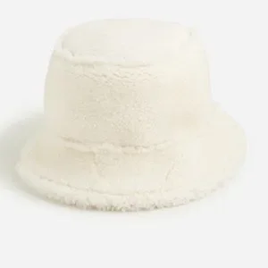 J. Crew Collection bucket hat in leather and shearling Tan and Cream White Collection Bucket Hat In Leather And Shearling For Women | J  main image 4